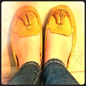 Nine West Mustard Moccasins